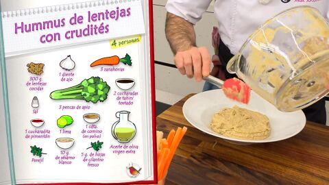 Ingredientes Hummus de lentejas con crudités
