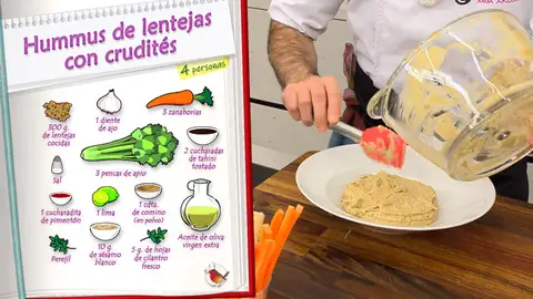 Ingredientes Hummus de lentejas con crudités Ingredientes Hummus de lentejas con crudités