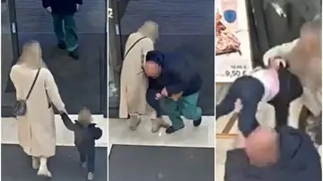 Imágenes del momento del intento de secuestro de una menor en Italia Imágenes del momento del intento de secuestro de una menor en Italia