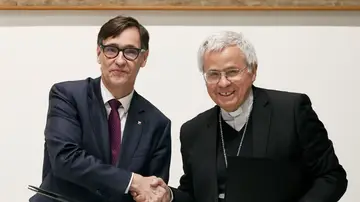 El presidente catalán, Salvador Illa, y el presidente de la Conferencia Episcopal de Tarragona y arzobispo de Tarragona, Joan Planellas El presidente catalán, Salvador Illa, y el presidente de la Conferencia Episcopal de Tarragona y arzobispo de Tarragona, Joan Planellas