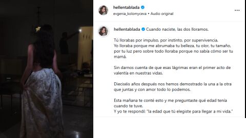 Felicitación de Elena Tablada a su hija Ella