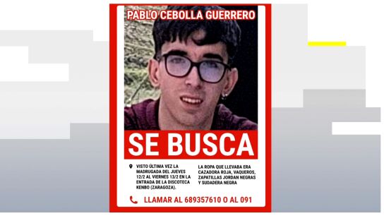 Se busca a un joven desaparecido.
