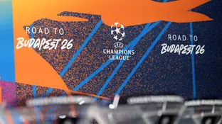Imagen de un sorteo de la UEFA en Nyon, Suiza Imagen de un sorteo de la UEFA en Nyon, Suiza