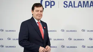 15M.- Mañueco defiende que el partido se juega en CyL y asegura que aspira a ganar y a subir en votos y en escaños Entrevista de Europa Press en la sede del Partido Popular de Salamanca al presidente de la Junta de Castilla y León Alfonso Fernández Mañueco LAYA/EUROPA PRESS 12/02/2026