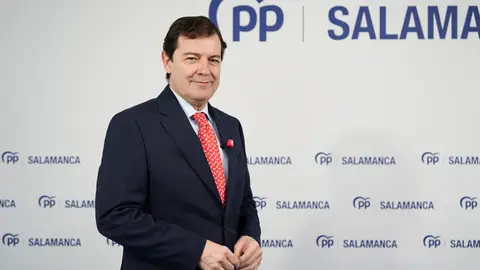 15M.- Mañueco defiende que el partido se juega en CyL y asegura que aspira a ganar y a subir en votos y en escaños Entrevista de Europa Press en la sede del Partido Popular de Salamanca al presidente de la Junta de Castilla y León Alfonso Fernández Mañueco LAYA/EUROPA PRESS 12/02/2026