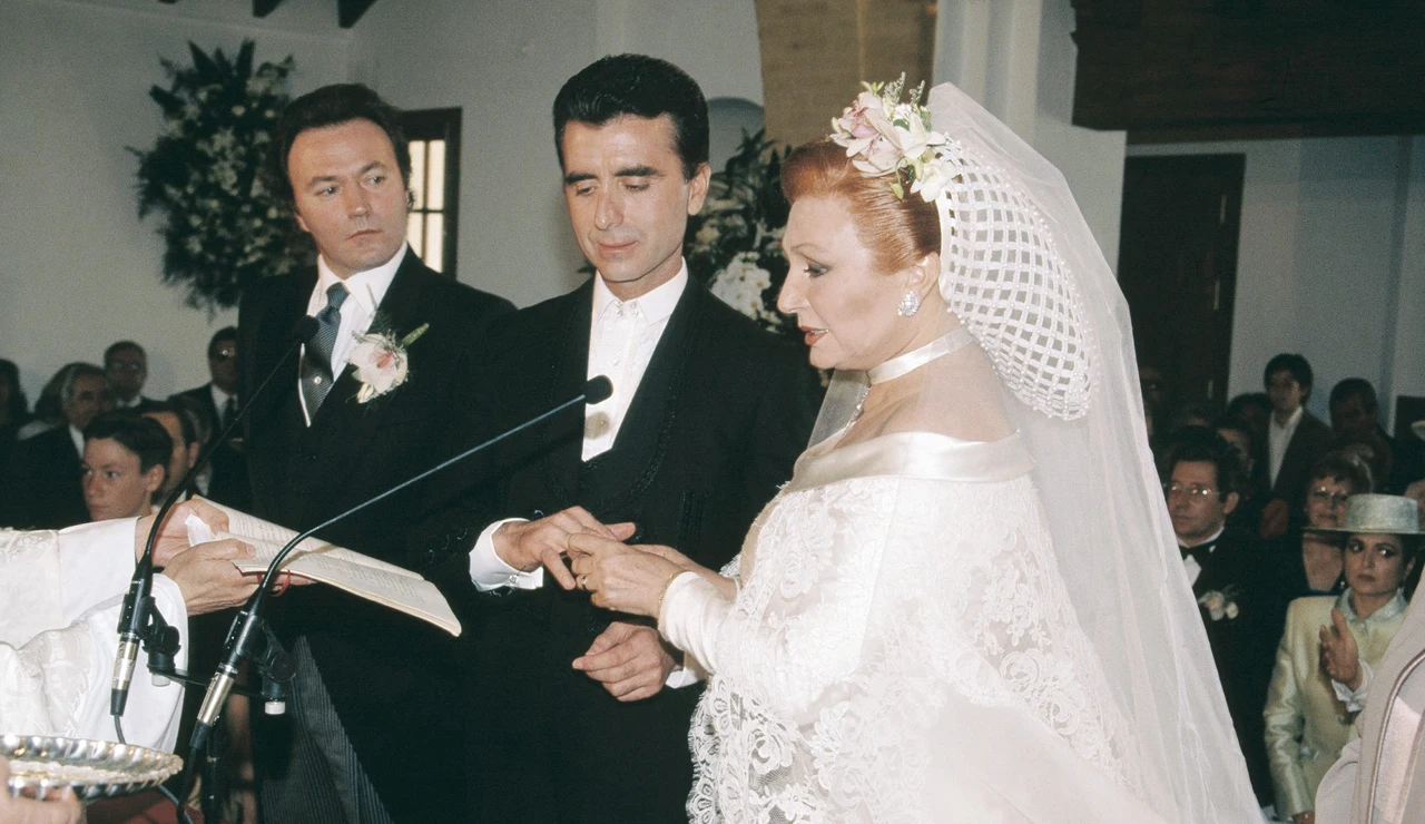 Rocío Jurado y Ortega Cano en su boda
