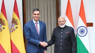 Pedro S&aacute;nchez con Narendra Modi