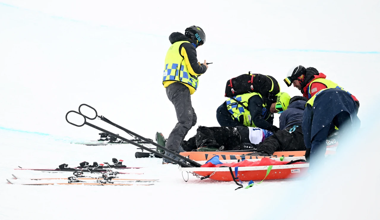 Finley Melville, atendido en el halfpipe de Livigno