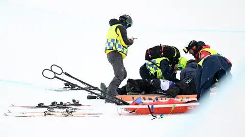 Finley Melville, atendido en el halfpipe de Livigno Finley Melville, atendido en el halfpipe de Livigno