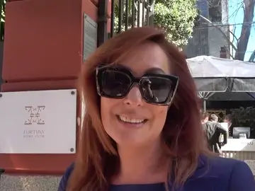 Chayo Mohedano con la prensa Chayo Mohedano con la prensa