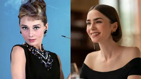 Audrey Hepburn y Lily Collins Audrey Hepburn y Lily Collins