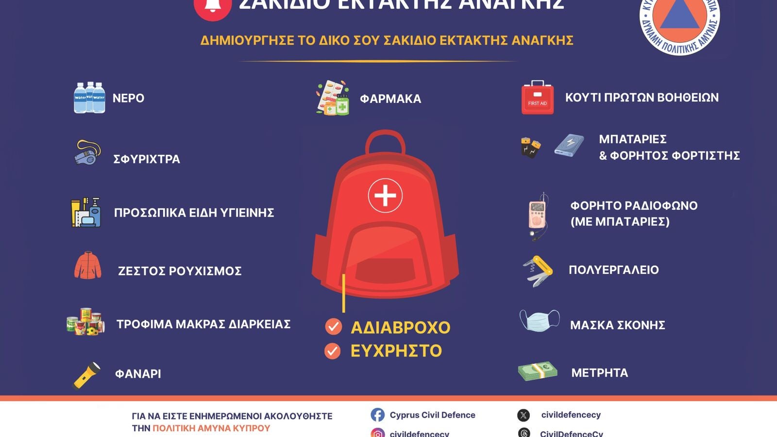 Chipre recomienda a sus ciudadanos preparar una mochila de emergencia ante un posible ataque de Irán