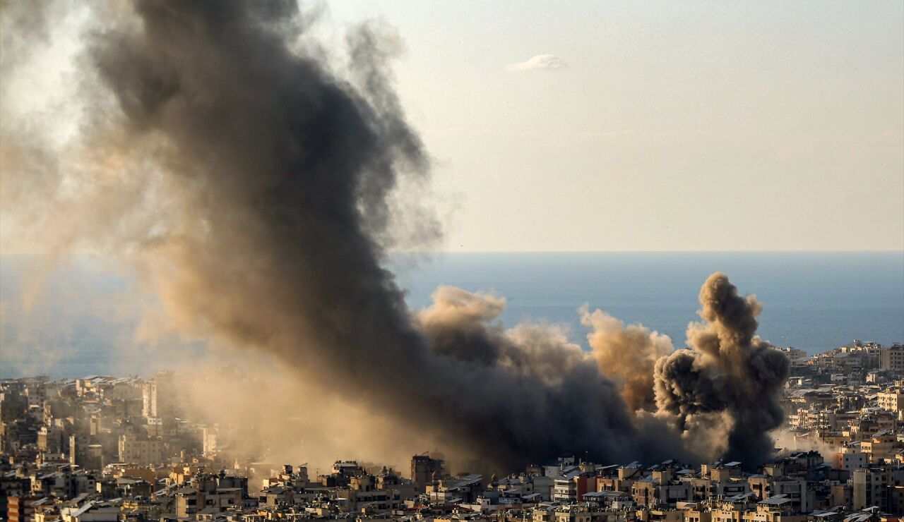 Imagen de los bombardeos en El L&iacute;bano