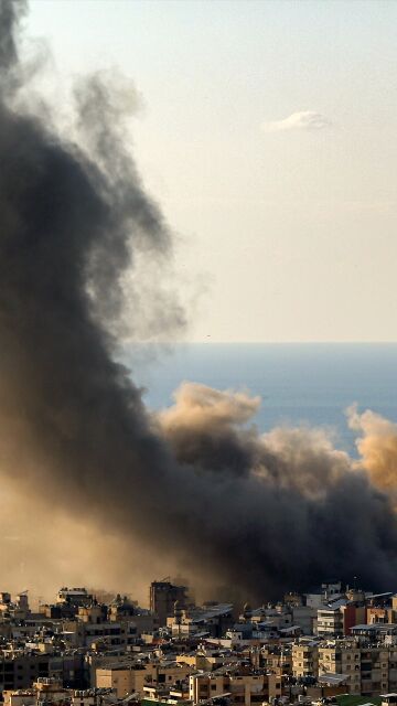 Imagen de los bombardeos en El L&iacute;bano