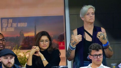 Zendaya con su madre Claire Stoermer en el US Open Tennis