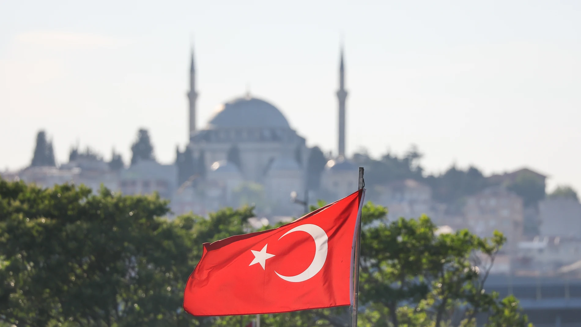 A Turkish flag is seen in central Istanbul A Turkish flag is seen in central Istanbul
