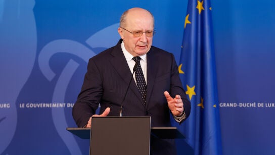 El comisario europeo de Defensa y Espacio, Andrius Kubilius REMITIDA / HANDOUT por MATHIEU CUGNOT Fotograf&iacute;a remitida a medios de comunicaci&oacute;n exclusivamente para ilustrar la noticia a la que hace referencia la imagen, y citando la procedencia de la imagen en la firma 26/02/2026