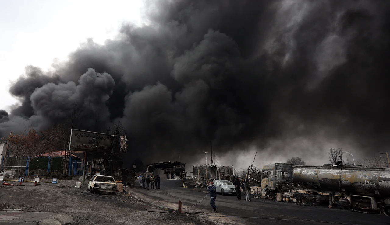 Nube tóxica en Teherán.