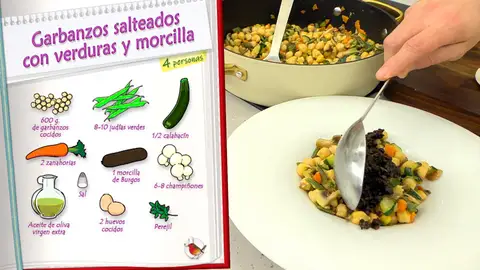 Ingredientes Garbanzos salteados con verduras y morcilla Ingredientes Garbanzos salteados con verduras y morcilla
