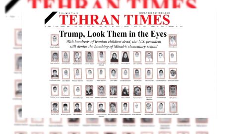 Medio iran&iacute; 'Tehran Times' publica foto de ni&ntilde;os fallecidos en el ataque a Minab