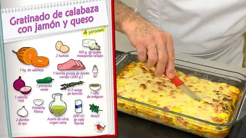 Ingredientes Gratinado de calabaza con jamón y queso Ingredientes Gratinado de calabaza con jamón y queso