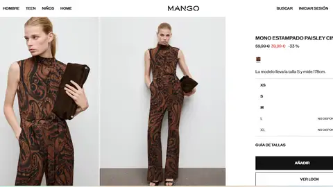 Mono con estampado paisley Mono con estampado paisley