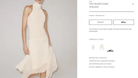 Top halter fluido y falda luida asimétrica Top halter fluido y falda luida asimétrica