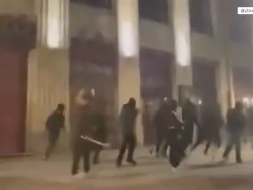 Pelea entre Ultras del Celta y el Olympique de Lyon en Vigo Pelea entre Ultras del Celta y el Olympique de Lyon en Vigo