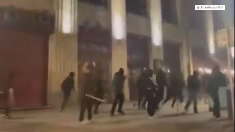 Pelea entre Ultras del Celta y el Olympique de Lyon en Vigo