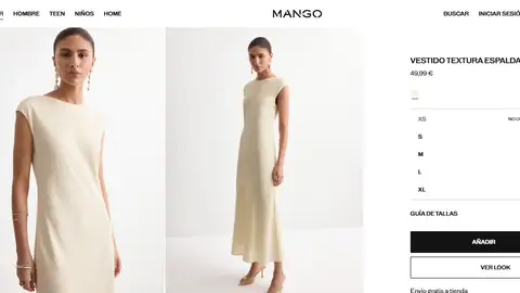 Vestido textura espalda abierta Vestido textura espalda abierta