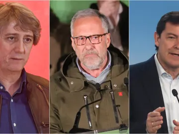 Los candidatos del PSOE, Carlos Martínez; Vox, Carlos Pollán; y PP, Alfonso Fernández Mañueco Los candidatos del PSOE, Carlos Martínez; Vox, Carlos Pollán; y PP, Alfonso Fernández Mañueco