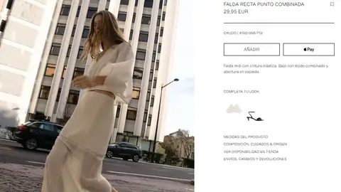 Blusa combinada punto y falda recta punto combinada Blusa combinada punto y falda recta punto combinada