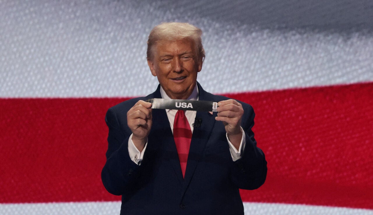Donald Trump durante el sorteo del Mundial 2026