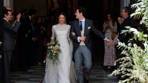 Luis Domecq y Myriam Gonzalo el día de su boda