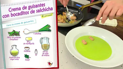 Ingredientes para la crema de guisantes Ingredientes para la crema de guisantes