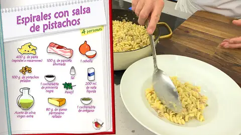 Ingredientes Espirales con salsa de pistachos Ingredientes Espirales con salsa de pistachos