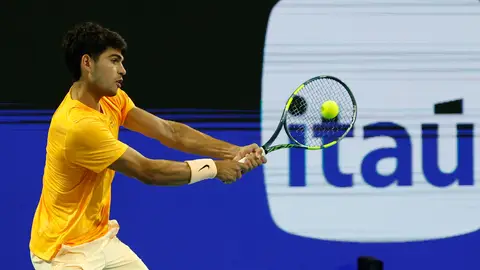Alcaraz durante el partido ante Fonseca en Miami Alcaraz durante el partido ante Fonseca en Miami