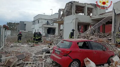 Explosión de gas en un barrio en Roma Explosión de gas en un barrio en Roma