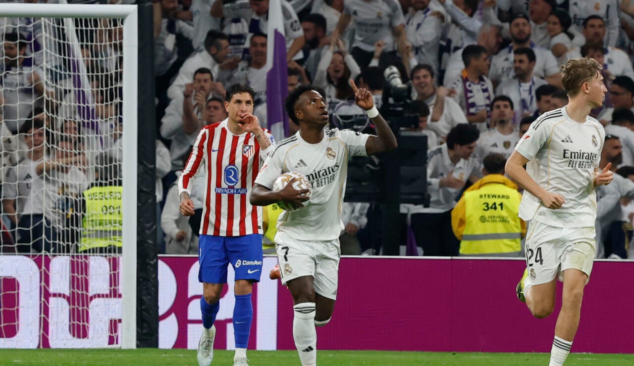Vin&iacute;cius celebra un gol ante el Atl&eacute;tico de Madrid