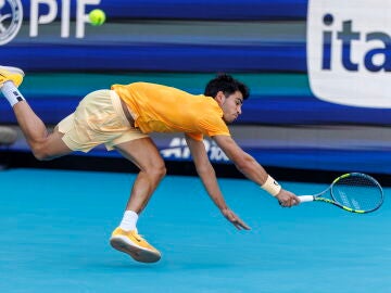 Carlos Alcaraz, en su partido ante Korda