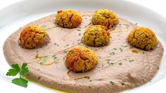 Falafel con crema de setas