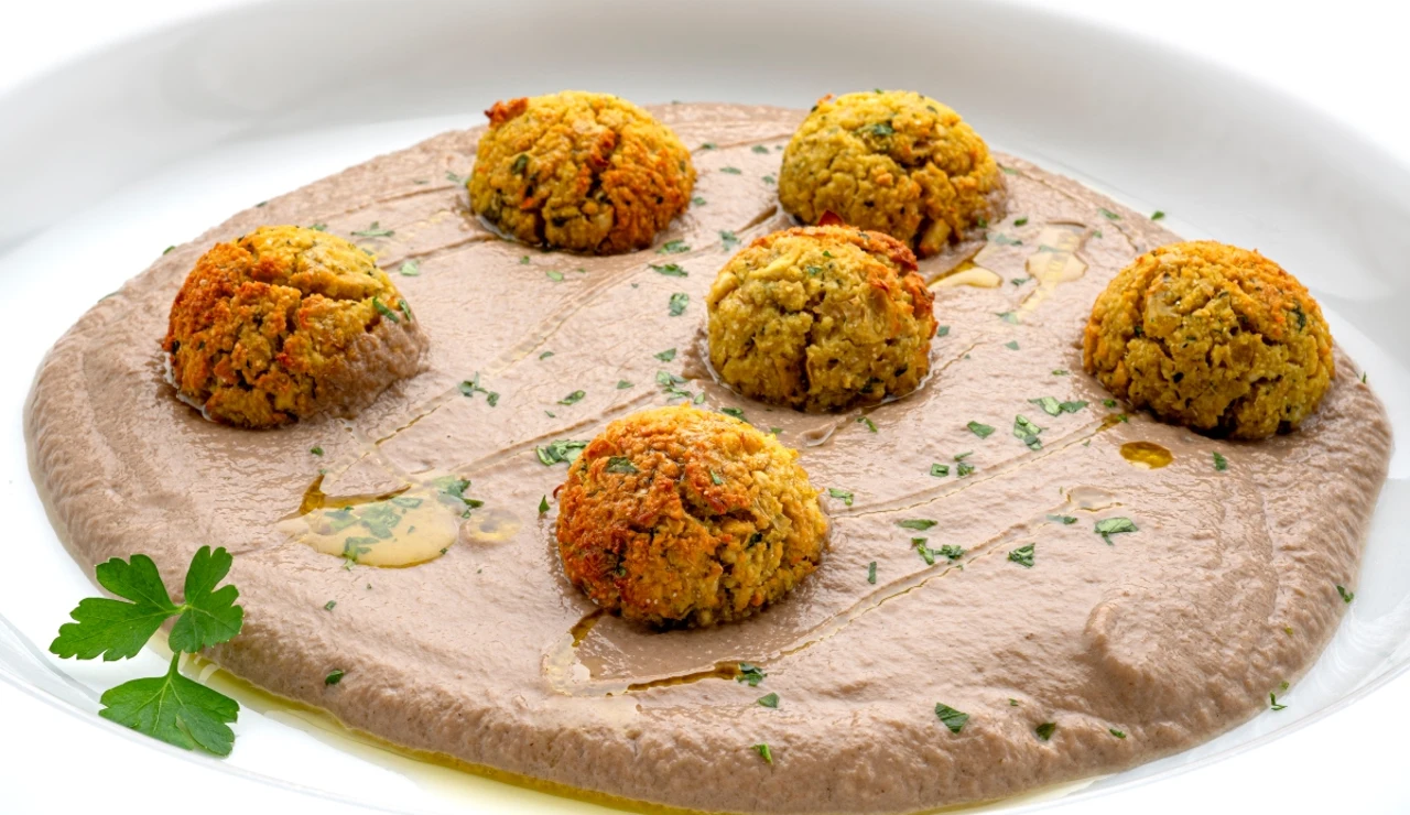 Falafel con crema de setas