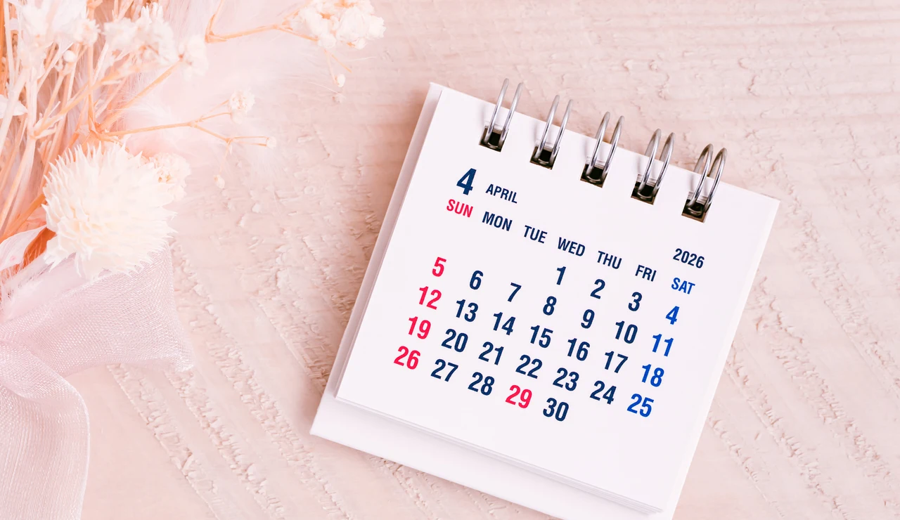 Calendario mes de abril de 2026