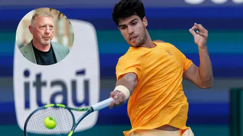 Carlos Alcaraz, en su partido ante Korda en Miami Carlos Alcaraz, en su partido ante Korda en Miami