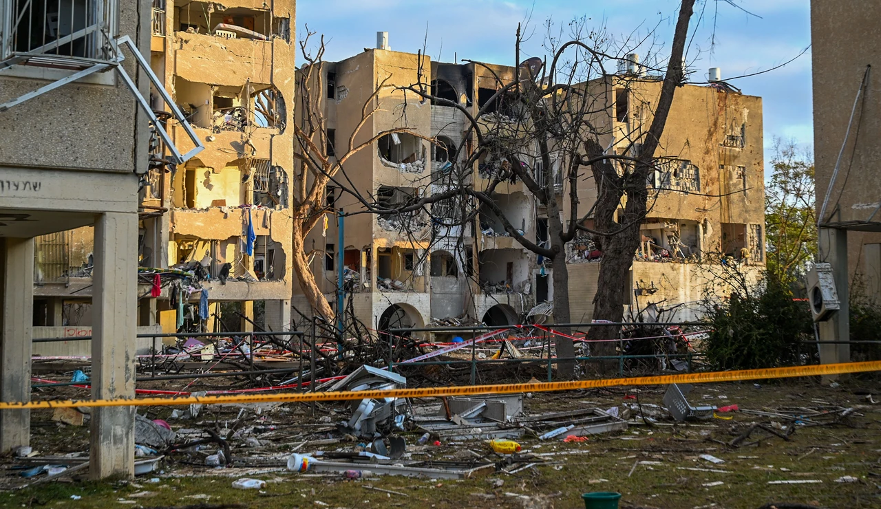 Heavy damage was caused to nine buildings and a mass casualty incident by an iranian missile strike