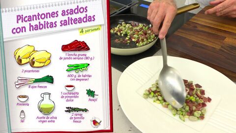 Ingredientes Picantones asados con habitas salteadas