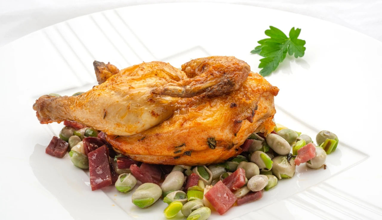 Picantones asados con habitas salteadas: "La puede hacer cualquiera, aunque no haya cocinado nunca"