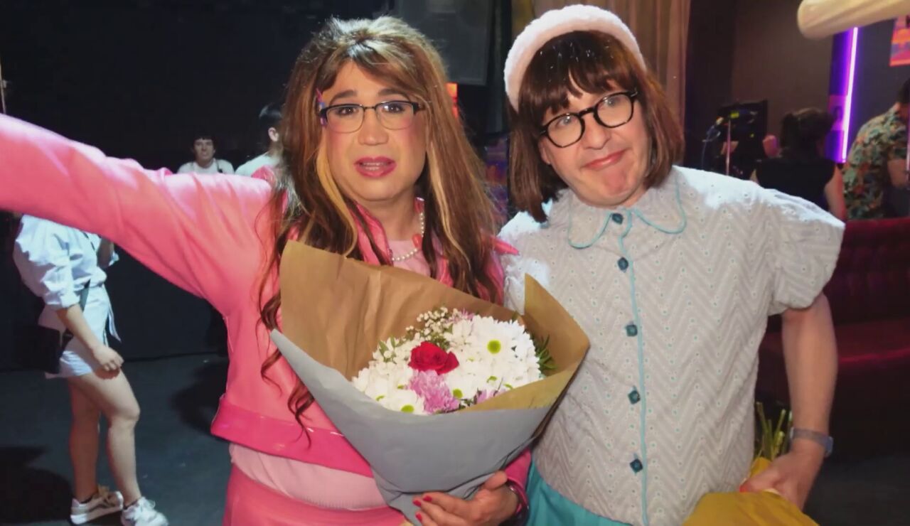 Anibal G&oacute;mez y Joaqu&iacute;n Reyes en el making of de Rafaela y su loco mundo