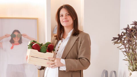 Isabelle Junot en la presentación de su colección con Minicoton