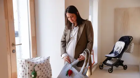 Isabelle Junot en la presentación de su colección con Minicoton Isabelle Junot en la presentación de su colección con Minicoton